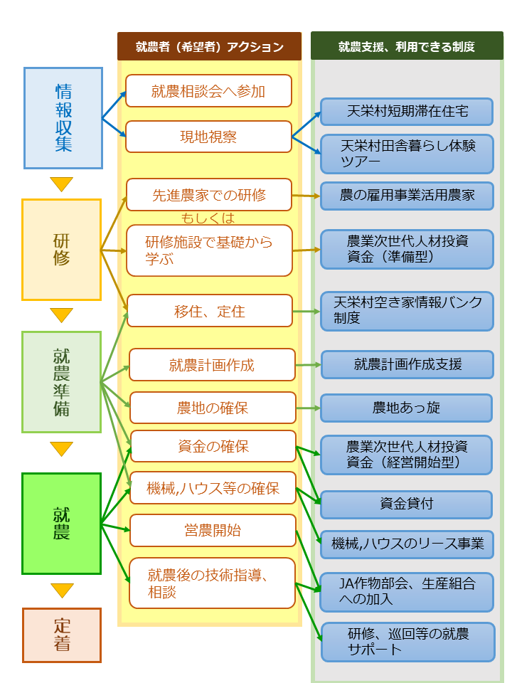 就農までのフロー